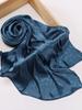 Elegant Women Silk Scarf Satin Solid Flower Wrap Shawl Sunscreen Bandana Hijab Mujer Scarve Pareo Beach Boho Headscarf Sweet New