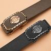 New Men'S Leather Automatic Buckle Belt Fashion Business Casual Cowhide Belt Middle-Aged And Young High-End Simple Belt