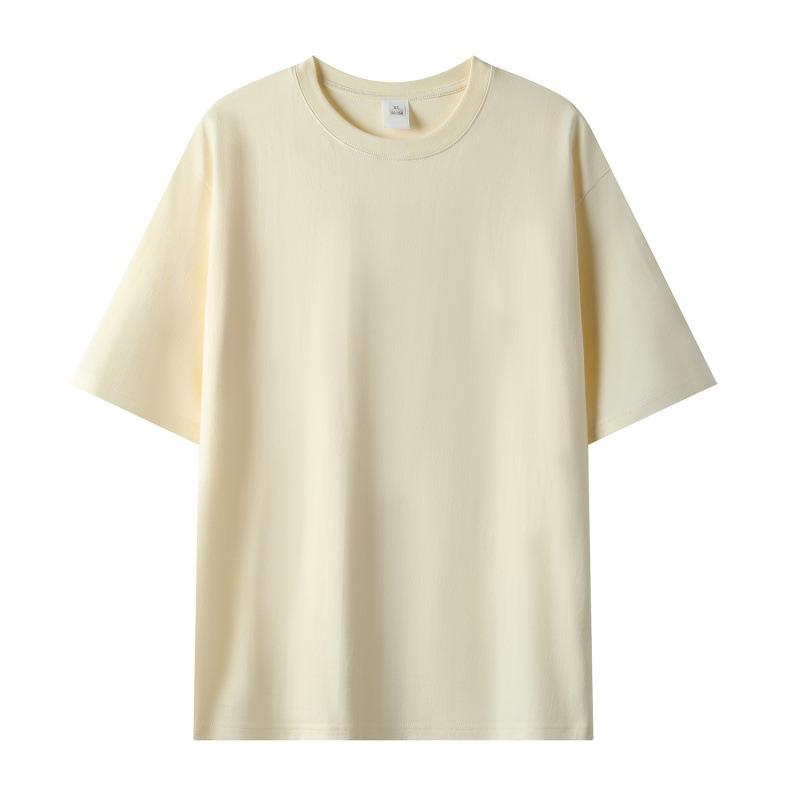 Men Crew Neck Solid Color Short Sleeve Oversized Casual Basic Blank T Shirt