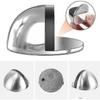 Set of 4 Door Stops, Stainless Steel Door Stops and Stoppers with Rubber Bumpers, Door Stops To Protect Doors, Walls and Furniture (Silver) - RIpj