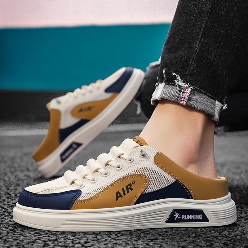 Fashion Men's Shoes Men's Shoes 2025 New Lazy One-pedal Slippers Student Casual Trendy Shoes Men's