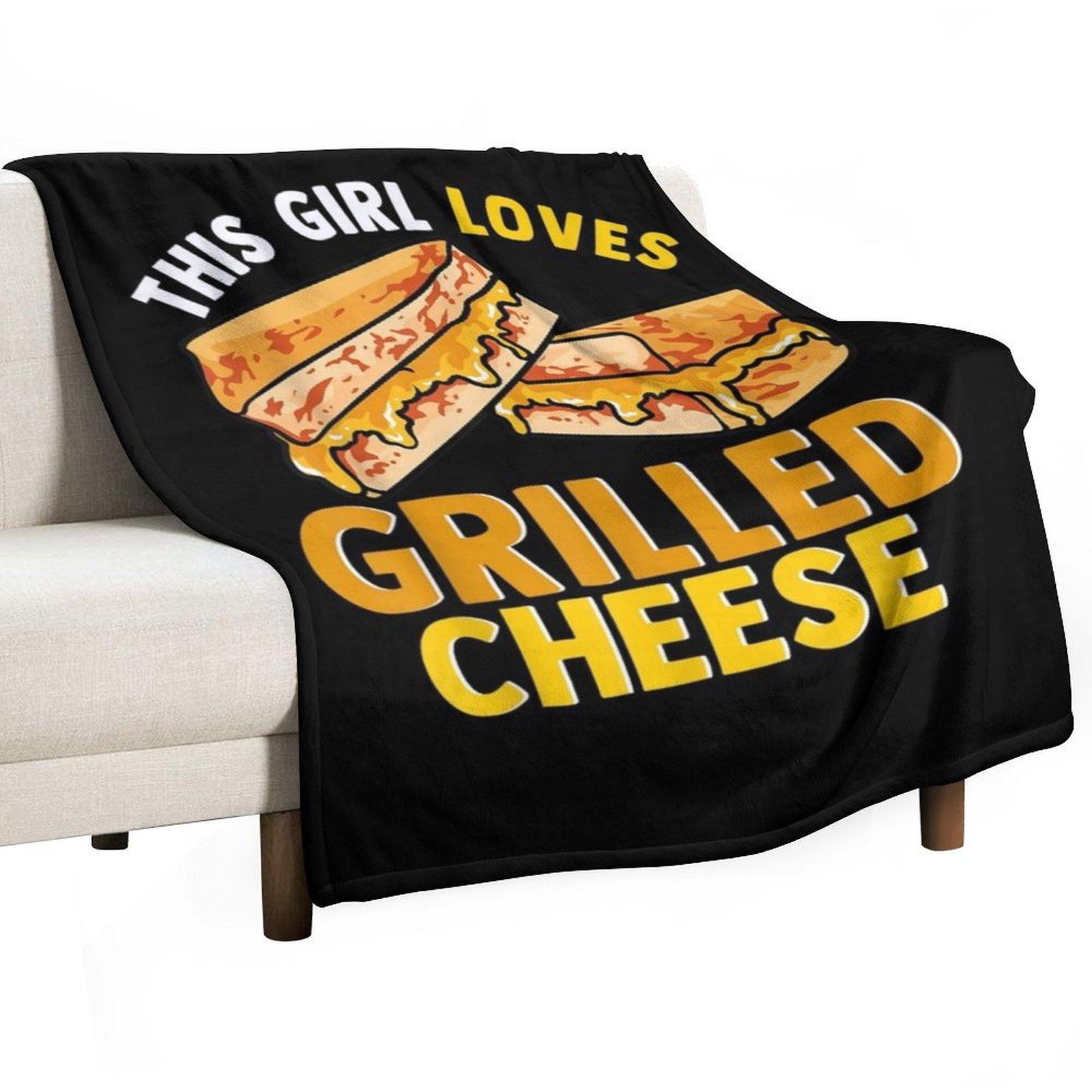 This Girl Loves Grilled Cheese Throw Blanket Kid S Polar heavy to sleep Designers Blankets 30x40in