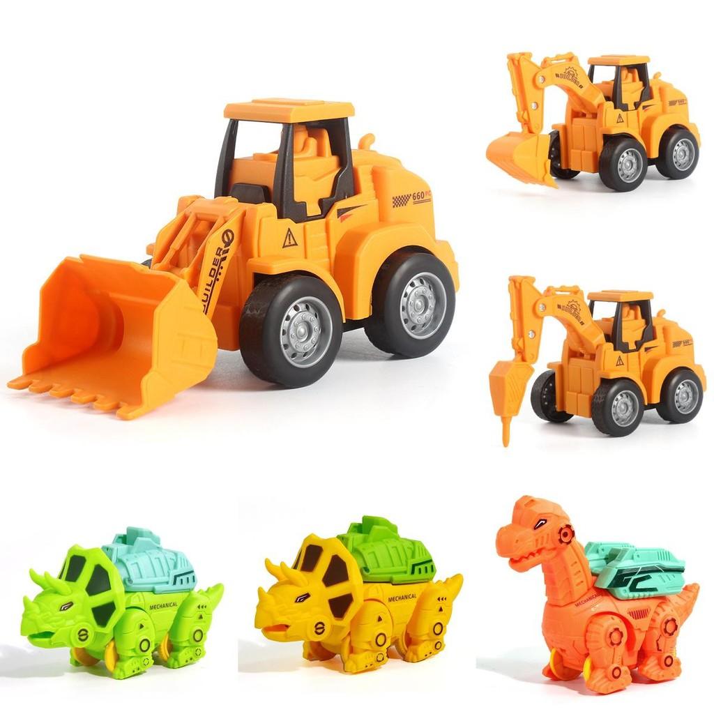 Dinosaur Press And Glide Toy Bulldozer Model For Kids Interactive Learning Play