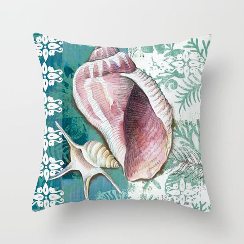 Retro Mediterranean Ocean Digital Print Peach Skin Pillow Cover Cushion Cover Wish Home Products Cushion Cover