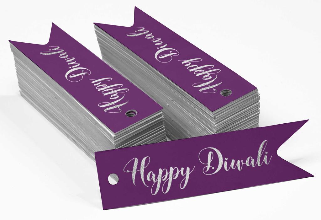 Inkdotpot Pack Of 100 Happy Diwali Favor Paper Tags Craft Real Gold Foil Hang