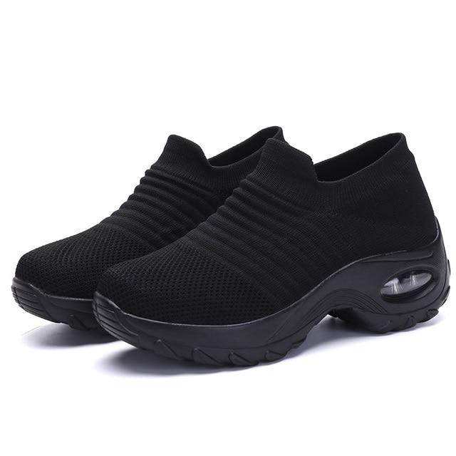 Spring Women Sneakers Shoes Autumn Flat Slip On Platform Tenis For Women Breathable Mesh Sock Sneakers Shoes Zapatos De Mujer
