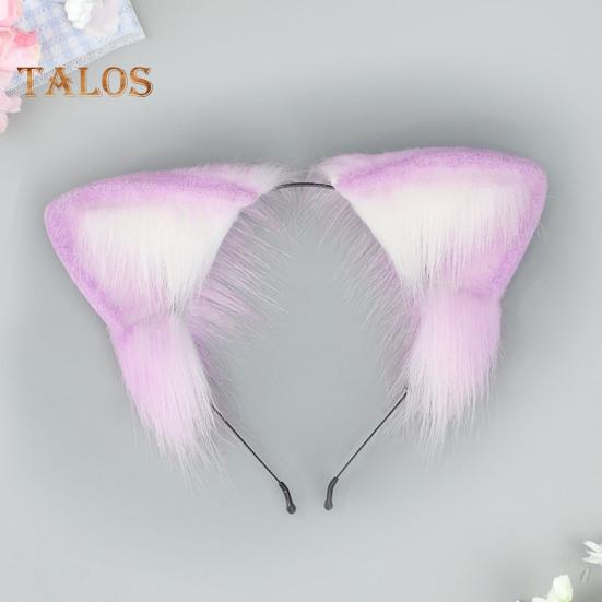 Japanese Style Headband Plush Cat Ear Decor Hair Hoop Gift Making Brightly Colored Dressing Prop Hair Accessories