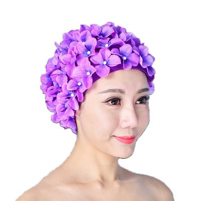 Handmade Flower Swimming Cap Adult Europe and The United States Fashion Swimming Cap Petal Hair Care Swimming Cap Female Spa Hat