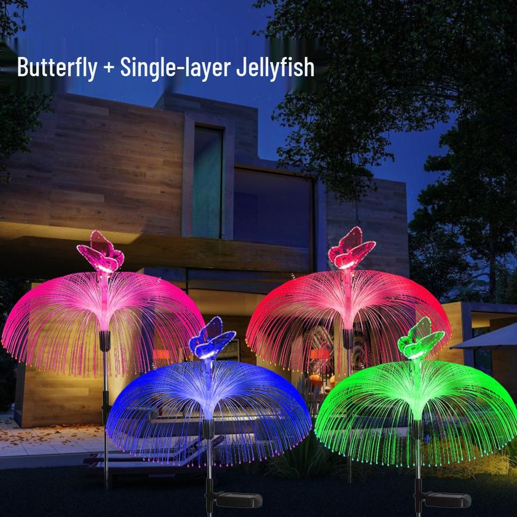 Waterproof Solar Jellyfish Reed Lawn Lamp - Outdoor Luminous Decoration