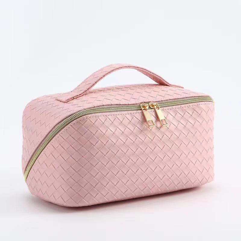 Bolsa Tejida Impermeable de Gran Capacidad para Maquillaje y Viaje para Mujeres