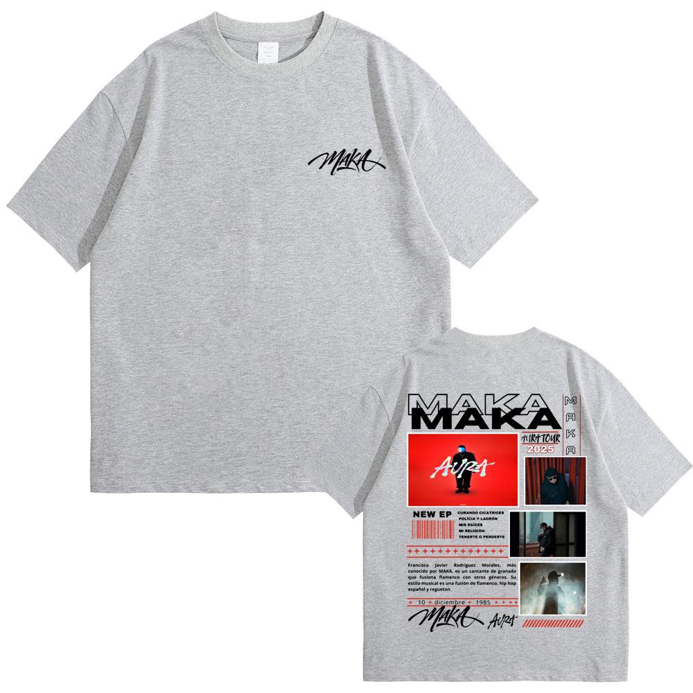 Rapper Maka Aura Concert Tour 2025 T Shirt Men Women Fashion Hip Hop T-shirt Men's Casual Cotton Short Sleeve Tshirt Streetwear