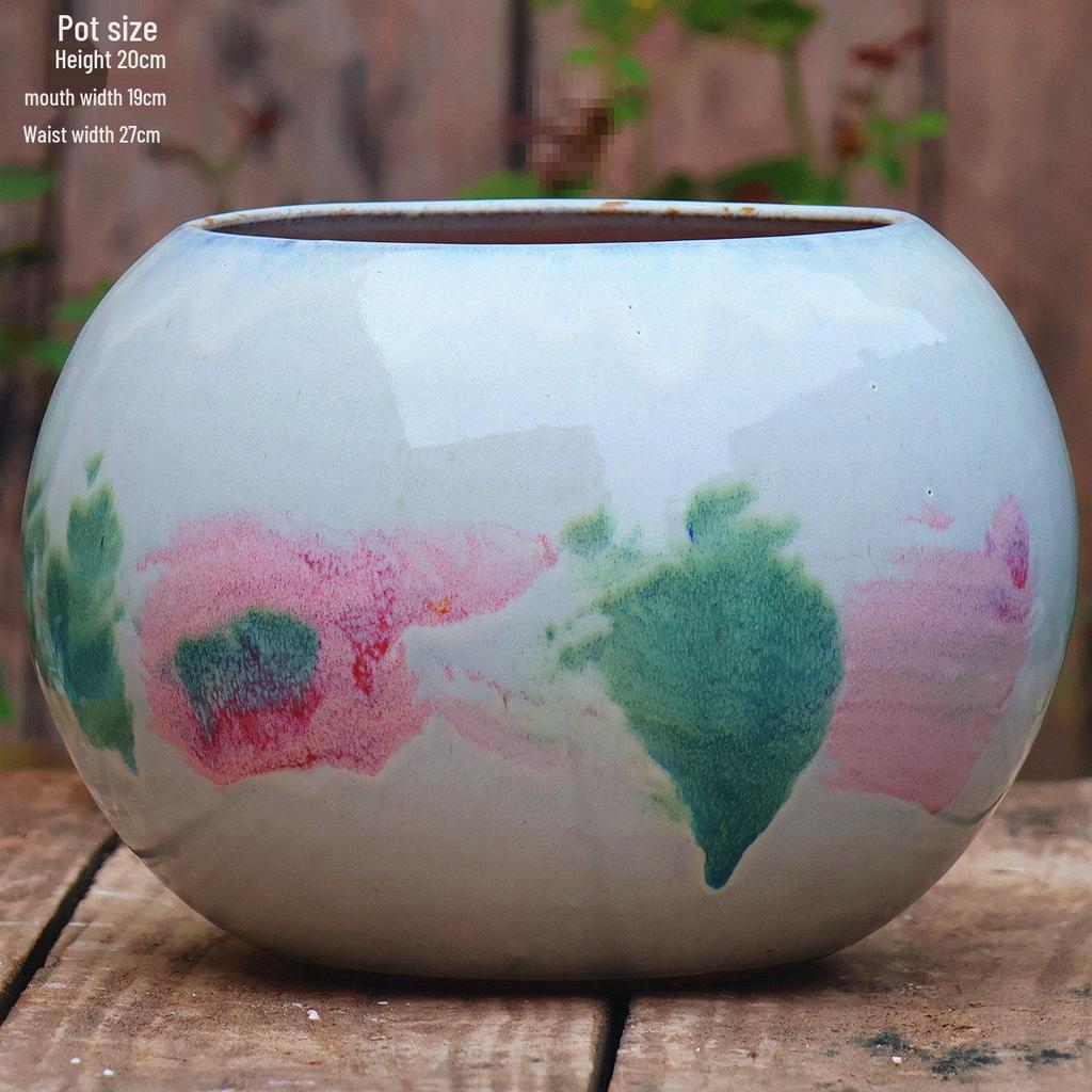 Extra Large Ceramic Pottery Flower Pot for Indoor Green Plants, Coarse Pot Ideal for Monstera and Other Large Plants