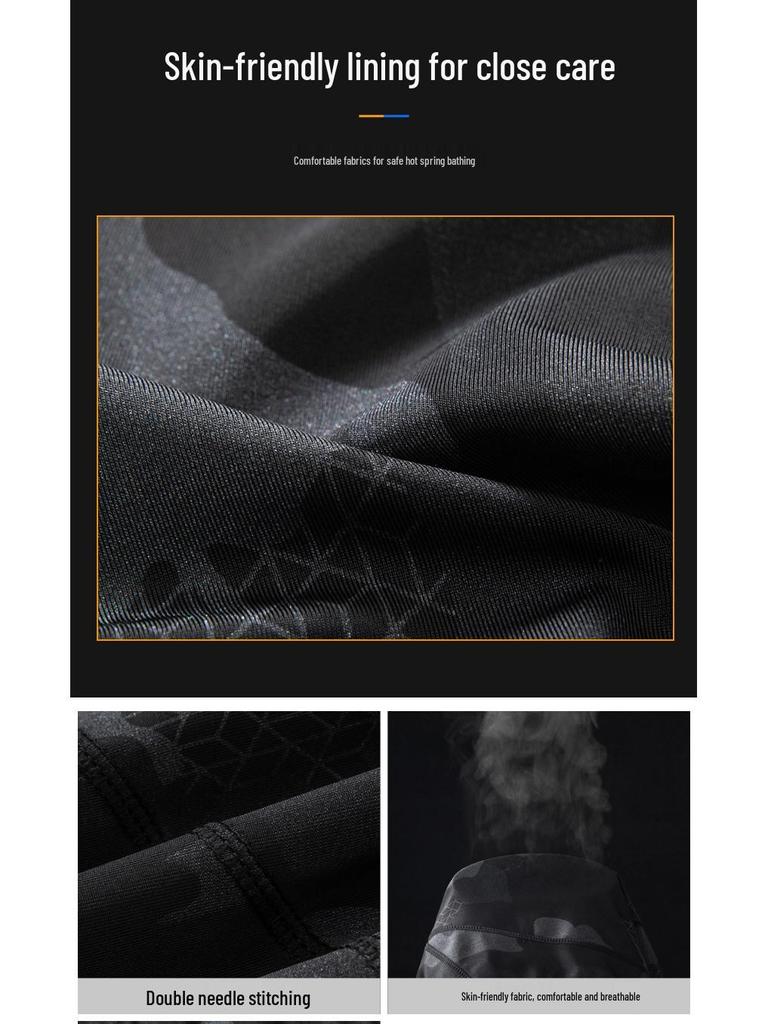 Men's Long Camouflage Boxer Trunks & Swim Cap Set: Quick-Dry, Breathable, Adult Size.