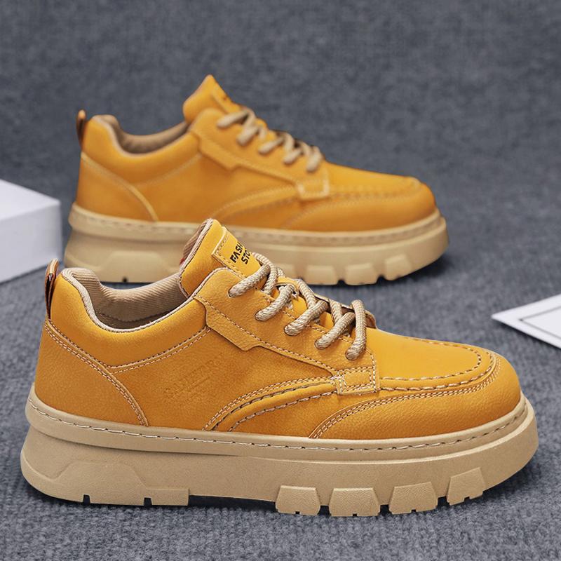 

Loafers Men s Sneakers All-match Wear-resistant Men s Casual Shoes Casual Sneaker Round Toe Fashion Sports and Leisure New 44 жёлтый