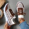 Fashion Women's Fashion Strip Plaid Knitted Sneakers Soft Sole Breathable Mesh Running Shoes for Women Lightweight Slip On Tennis Shoes