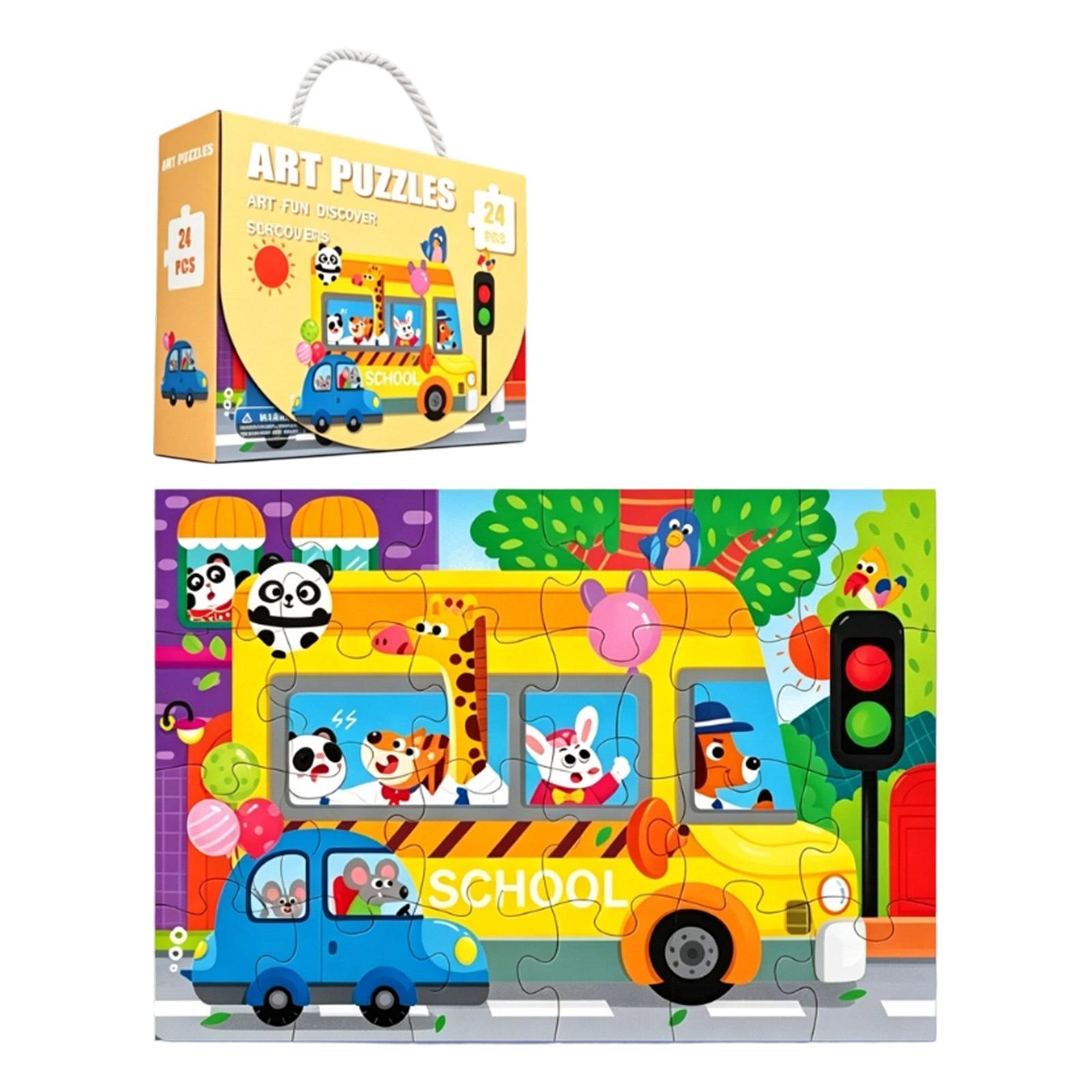 Large 24 Piece Toddler Puzzle Educational Toy Preschool Learning Game Early Childhood Development Puzzle Suitable for Kids One Size