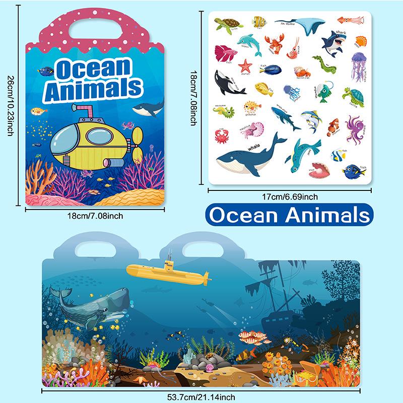Children's Interactive Sticker Book: Creative Scene Handbag with Jelly Stickers and Cognitive Puzzles
