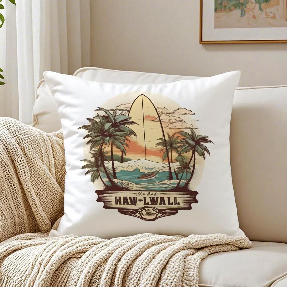 American Classic Beach Style Cushion Cover Pillowcase Antidustmite Living Room Sofa Decor Cushion Room