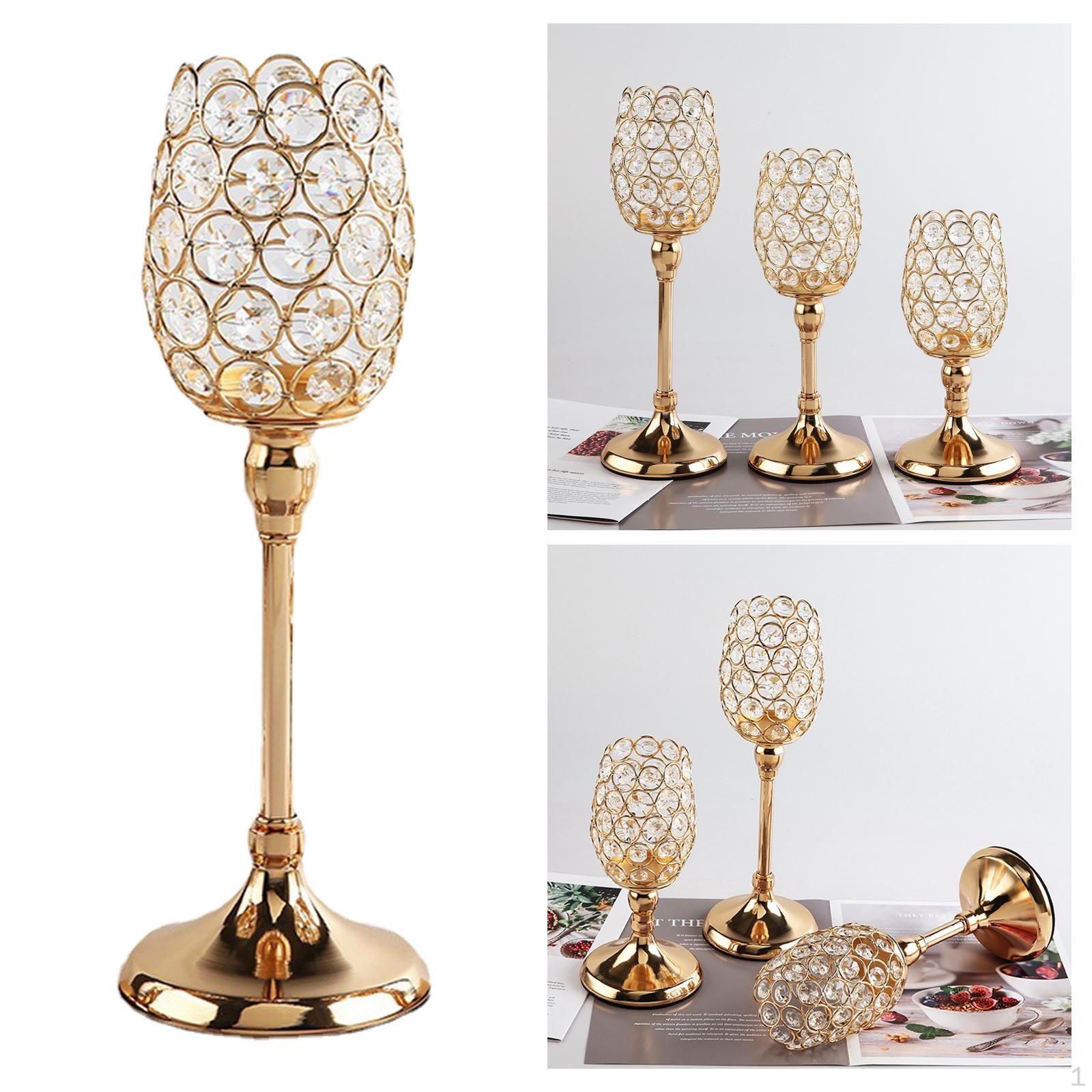 Candle Holder Votive Pillar Golden Stand Tealight Candleholder for Decorative L