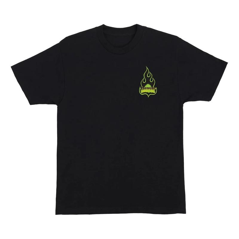 Camiseta De Skate Creature Con El Logotipo De Flame Black S