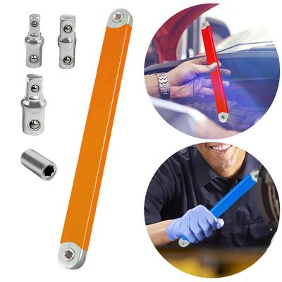 Ratchet Spanner & 1/2 1/4 3/8inch Square Drive Adapters Offset Extension Wrench Tight Reach Extension Wrench Set for Small Place