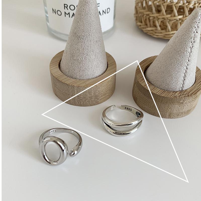 925 Silver Rings New Party Jewelry Vintage Charm Double Layer Geometric Nail Design Accessories Gift Dropship