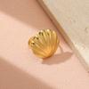 Golden Plated Seashell Open Adjustable Ring for Women Bohemian Summer Jewelry Gift