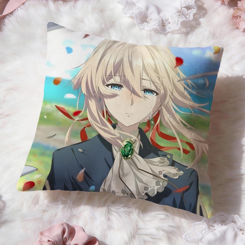anime v-Violet Evergarden Cushion Cover Premium Comfort Reversible Pillow Cove -Two in One Design for Any Room & Car Interior