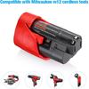 Powerextra 2 Pack 12V 3000mAh Lithium-ion Replacement Battery Compatible with Milwaukee M12 48-11-2411 48-11-2420 48-11-2401 48-11-2402 48-11-2401