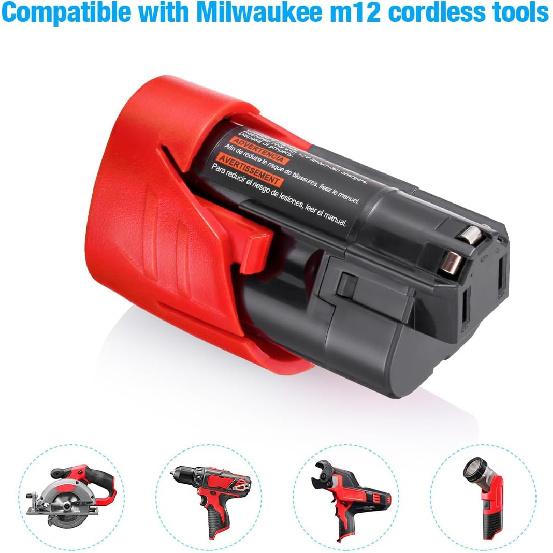 Powerextra 2 Pack 12V 3000mAh Lithium-ion Replacement Battery Compatible with Milwaukee M12 48-11-2411 48-11-2420 48-11-2401 48-11-2402 48-11-2401
