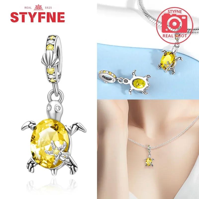 Women Bracelet Diy Fine Jewelry Gifts Original Charms Beads Copper Ocean Series Blue Turtle Starfish Shell Pendants