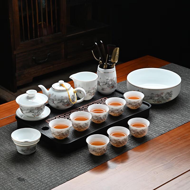 WoDing Ice Jade White Porcelain Kung Fu Tea Set