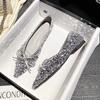 Fashion Sequins With Bow Slip-on Woman Flats Quick Delivery Young Trend 2025 Casual Chic and Elegant Summer Pointed Toe Shoes for Women