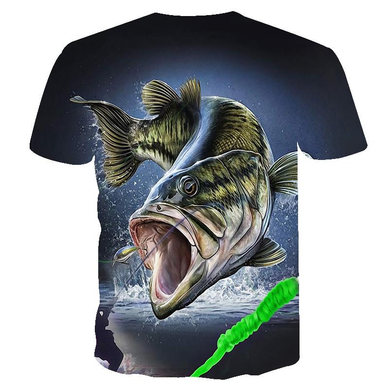 Men Vintage Fishing T Shirt 3d Print Casual Short Sleeve Loose Loose Tshirt For Men Sweatshirt Men's Top Clothing Outdoor Sports