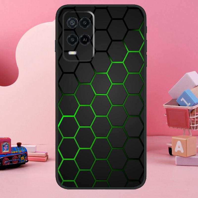Carbon Fibre Futuristic Neon Case For Oppo A98 A78 A18 A38 A58 A60 A80 A40 A77 A57 A17 A74 A54 A94 A96 A76 A16 A15 A5 Pro