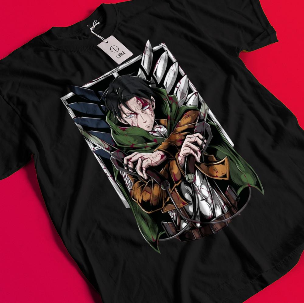 Attack On Titan Shirt Eren Mikasa Tshirt Levi T-Shirt AOT Erwin Hange Armin Tee BB1235