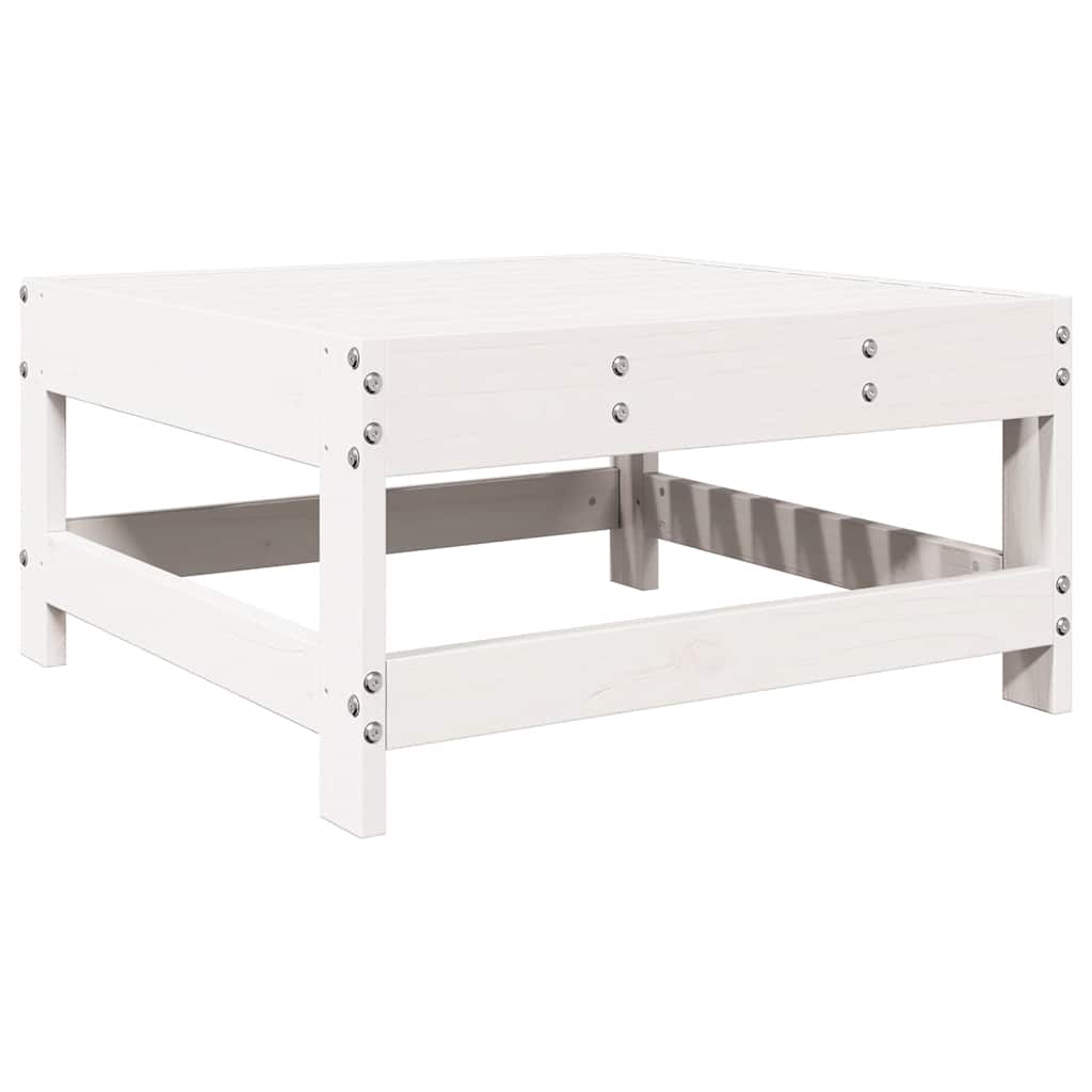 7 Piece Garden Lounge Set White Solid Pine Wood