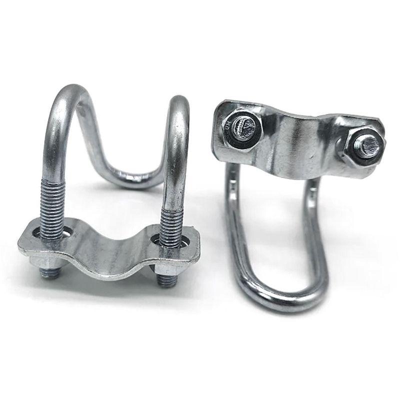 1Pcs Cross Clamp U Bolt Durable Steel Connector Scaffolding Fixing Tube Pipe Clip 20 25 32 40 50 M8 Galvanized Hose Clamp