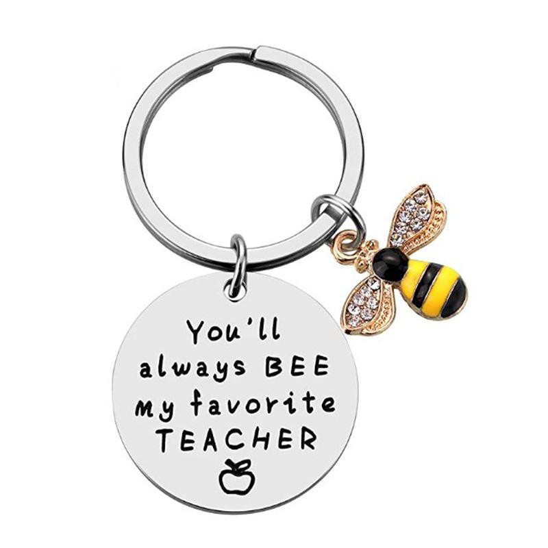 2024 Inspirational Stainless Steel Keychain - Laser Engraved Teacher s Day Gift 30 mm