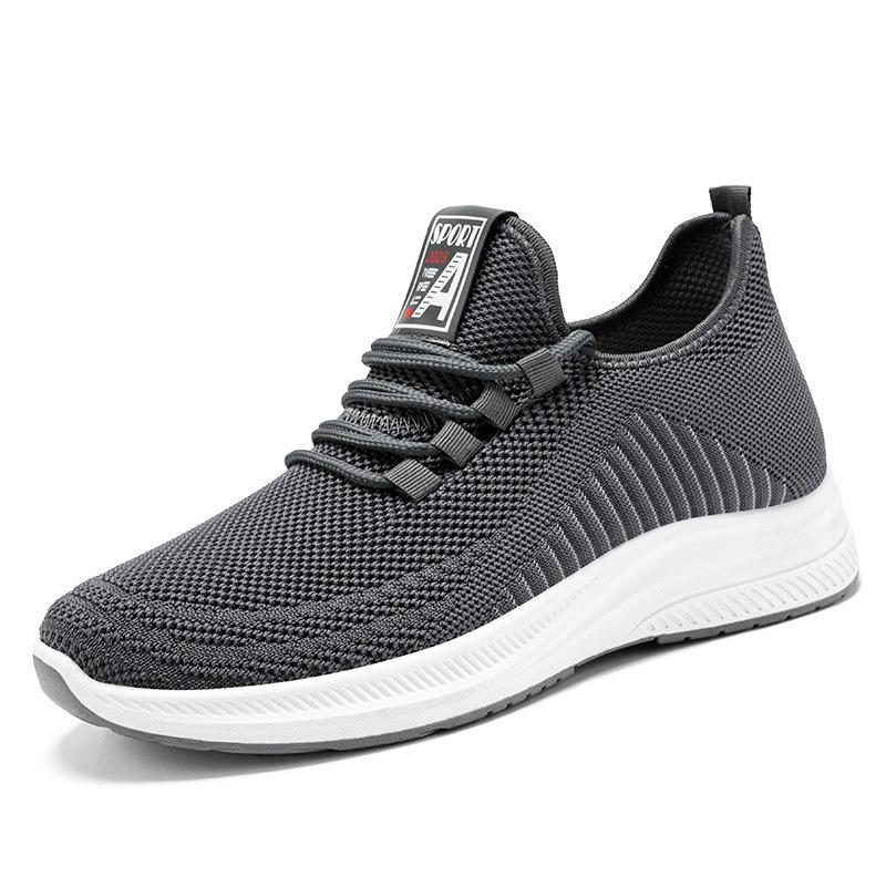 Shoes Men's Private Domain Gifts Shoes Middle Old Dad Shoes Casual Shoes Flying Weaving Breathable Single Shoes Solid Color Versatile Men's Shoes