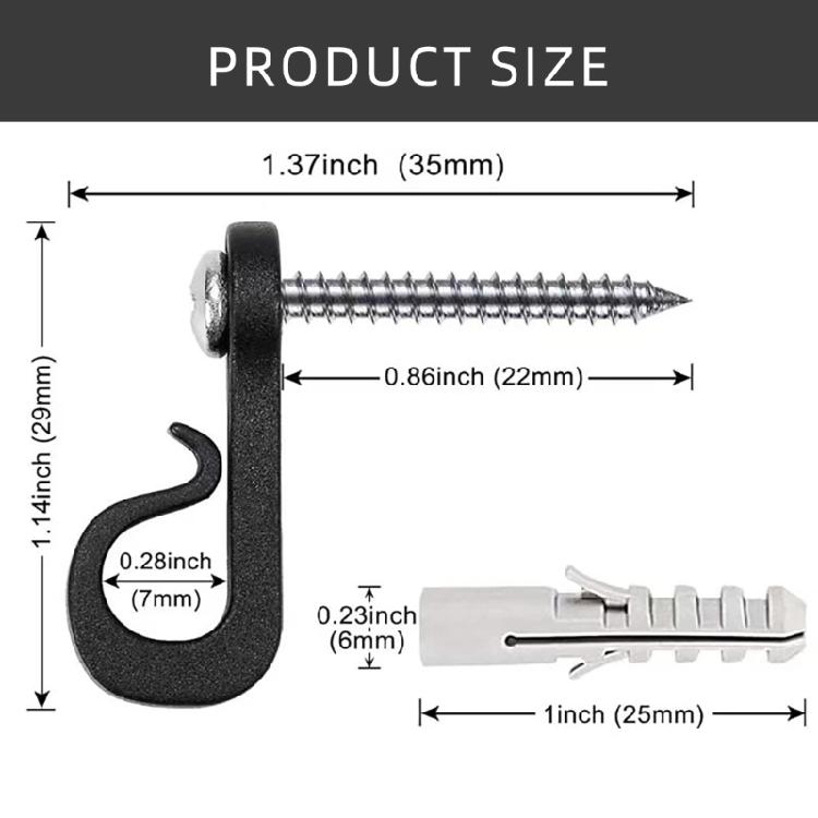 Mehrzweck-Kunststoffhaken Heimzubehör für den Außenbereich Großartig zum Aufhängen von Lichterketten und zum Ordnen von Kabeln