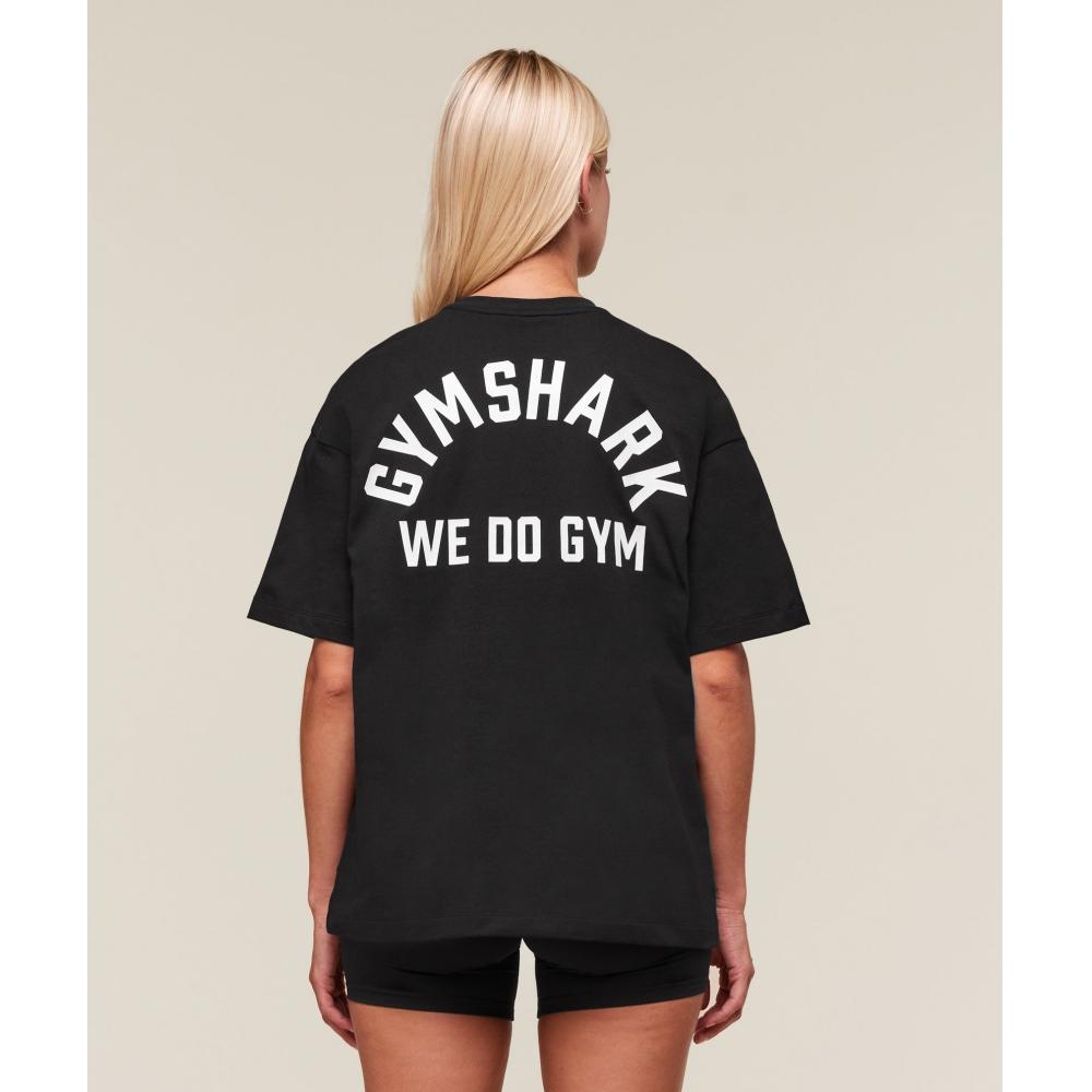 

Gymshark Футболка большого размера с принтом We Do Gym, черная B4b3e Bb2j XS