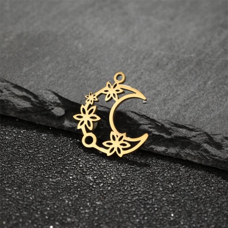 5Pcs/Lot Mini Stainless Steel Charms Fashion Metal Leaf Flower Butterfly Sun Pendants for Makings DIY Jewelry Handmade Craft