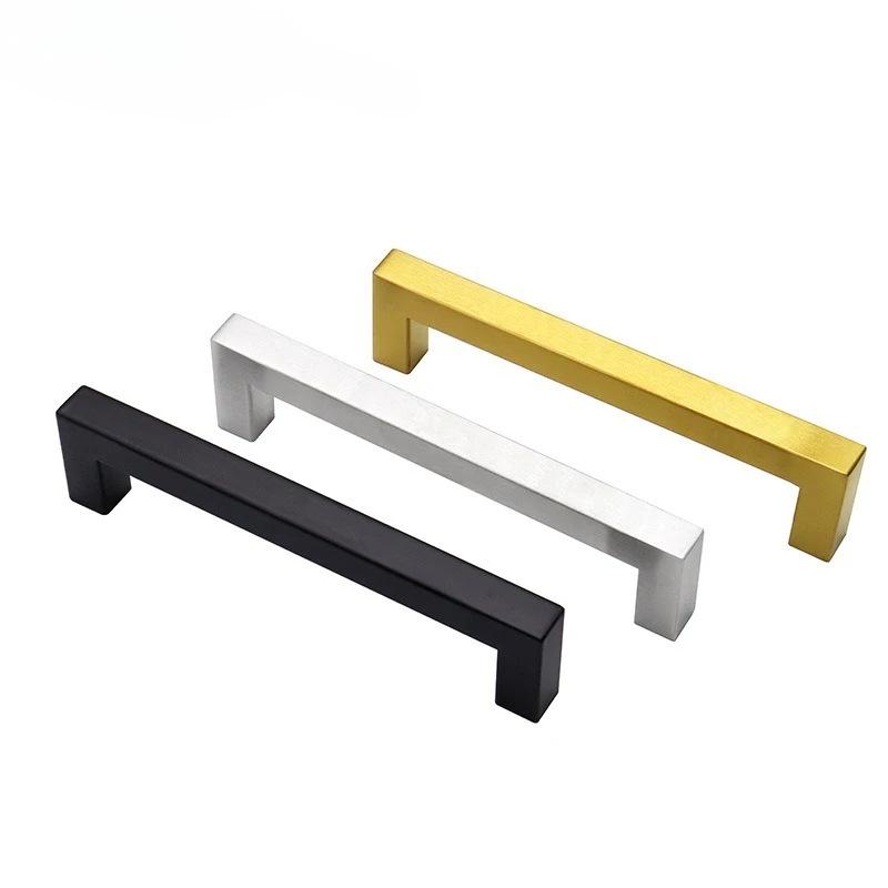 Brushed Gold & Black Stainless Steel Drawer Handle for Cabinets and Wardrobes