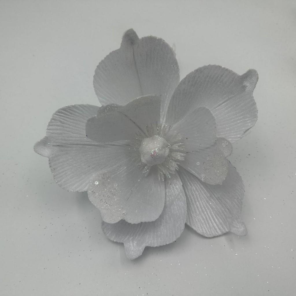 Glittering Gold Sequin Christmas Flower Tree Ornament