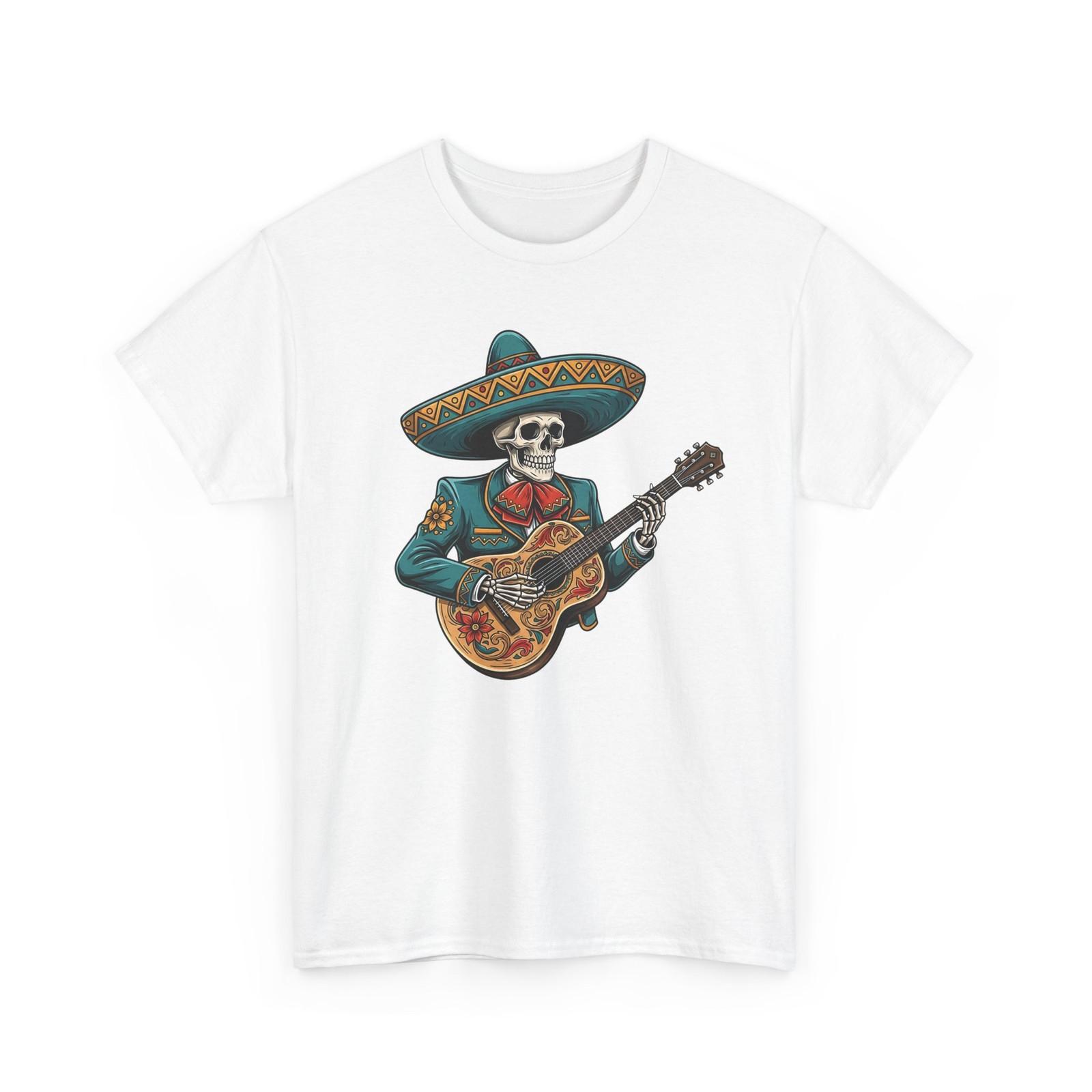 Cinco De Mayo Mexican Charro Mariachi Shirt Skeleton Guitar Sombrero Party Tee S