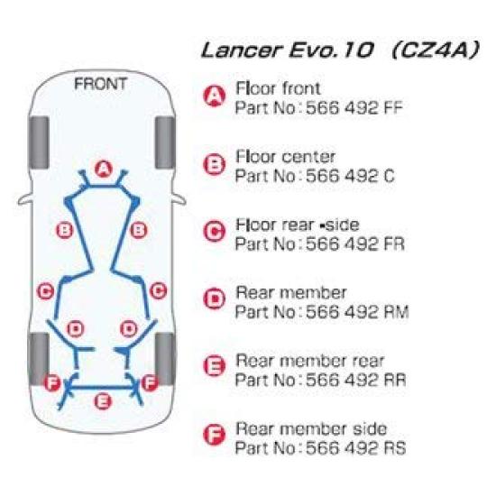CUSCO Power Brace for Mitsubishi Lancer Evolution RM (Rear Member) 566/492