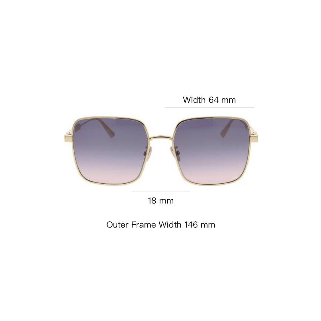 Dior Full Frame Design Metal Square Sunglasses Women sunglasses Gold DIORCANNAGE-S1U-B0G2