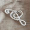 Solid Color Musical Note Hair Clip Non-Slip Large Barrettes Retro Hair Claw Clips  Women