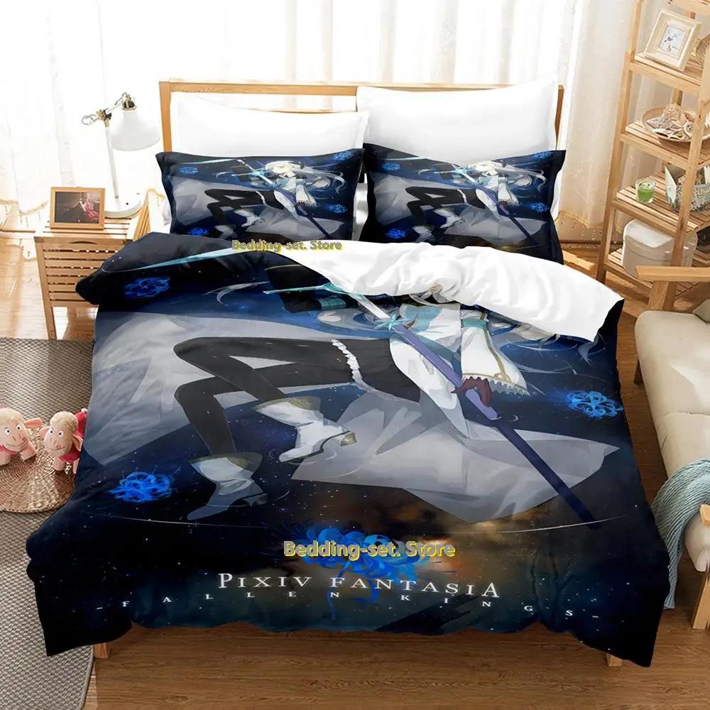 2024 Anime Adult Boys Bedding Set King Single Twin Queen Size Duvetcover Set Fantasia Bed Set Quilt Cover Pillowcase